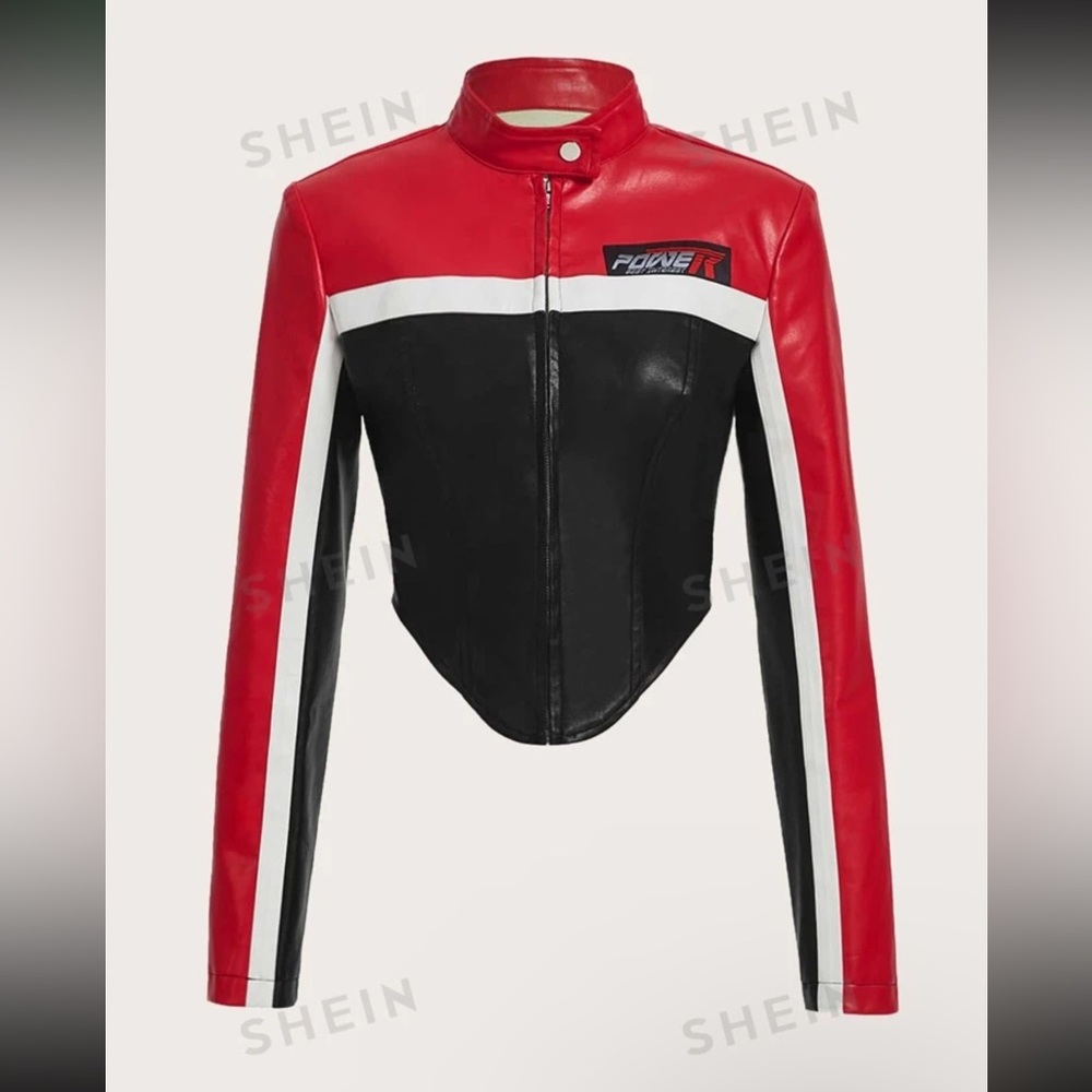 SHEIN ICON Bikercore Zip Up Jacket